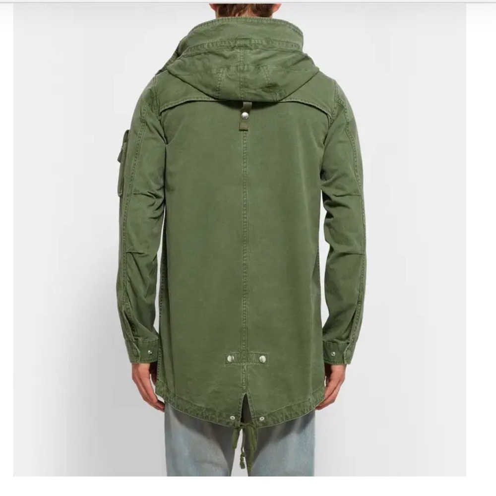 John Elliot Fishtail Olive Green Cotton Hooded Parka Men’s Medium